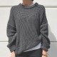 Autumn Winter Crew Neck Solid Color Polyester Sweaters Women Pullover Knitted Sweater