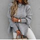 Wholesale Long Sleeve Plus Size Loose Lazy sweater Solid Color Knit Pullover Womens Sweater