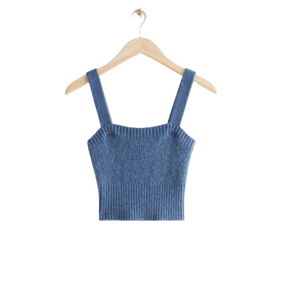 Custom Womens fashion knitwear knitted camisole Cropped Fitted Knit Top Womens Knitted Vest sweater