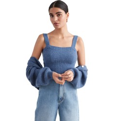 Custom Womens fashion knitwear knitted camisole Cropped Fitted Knit Top Womens Knitted Vest sweater