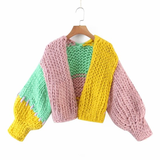 2023 Custom OEM & ODM crocheted women luxury sweater winter hollow out hand crocheted knitwear crocheting cardigan sweater