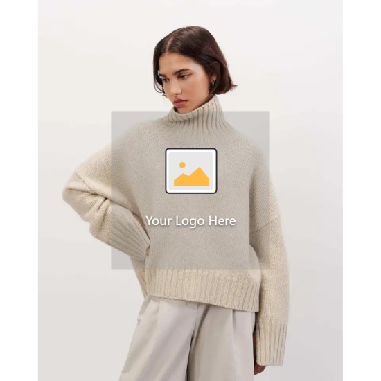 Sweater Manufacturers Womens Sweaters Warm Turtle Neck Winter Knit Long Sleeve Turtleneck Top Custom Oversized Knitwear WomenPopular