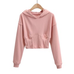 New products 2023 fall pure color Corset waist sweater Womens sweaters casual cotton knit sweater