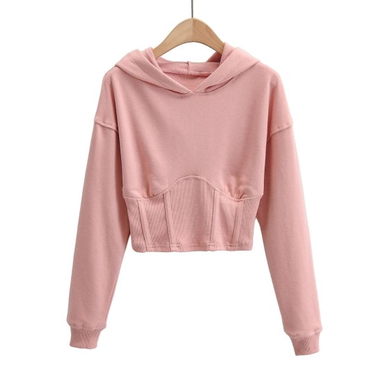 New products 2023 fall pure color Corset waist sweater Womens sweaters casual cotton knit sweater