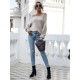 Plus Size Winter Womens Sweaters Autumn Winter Crew Neck Lady Pullover Sweater Loose Oversized One Off Shoulder Knit Sweater