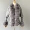 Casual Ladies Female Long Sleeve Fur Collar Cuffs Fashion Cashmere Knitted Cardigan Womens Sweaters