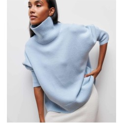 Sweater Manufacturers Womens Sweaters Warm Turtle Neck Winter Knit Long Sleeve Turtleneck Top Custom Oversized Knitwear WomenPopular