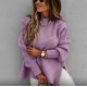 Wholesale Long Sleeve Plus Size Loose Lazy sweater Solid Color Knit Pullover Womens Sweater