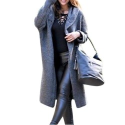 2021 Fashion Fall Autumn Winter Knitted Hooded Long Coat Jacket Ladies Cardigan Womens Sweaters