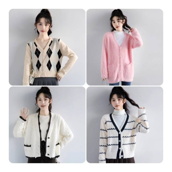 Custom Warm Knitted Womens Sweaters Cardigans Women Long Sleeve Modest Cardigan Sweater