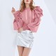 Wholesale 2023 Autumn Style New Round Neck Long Bubble Sleeves Thin Perspective Spliced Womens Sweaters