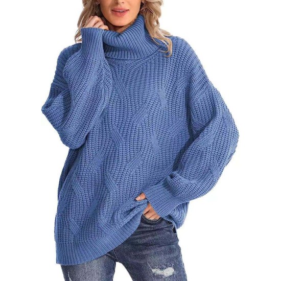 Wholesale Winter Long Sleeve Fall Solid High Neck Turtleneck Pullover Womens Sweaters Outerwear 2023