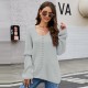 Hot Selling Womens Sweaters Shopify Dropshipping Casual Sweater Clothing Fall 2023 V-neck Europe America Loose Sweater