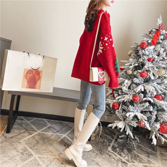 2023 custom warm jacquard family christmas sweater vintage unisex pullover ugly cashmere men knitted womens sweaters for winter