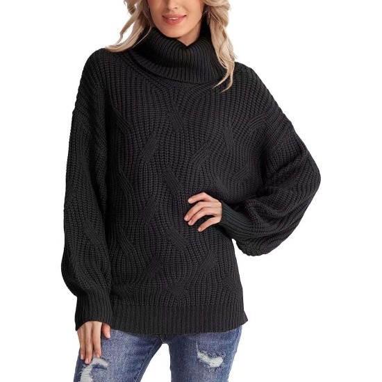 Wholesale Winter Long Sleeve Fall Solid High Neck Turtleneck Pullover Womens Sweaters Outerwear 2023