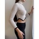 New Arrival High Collar Knit Long Sleeve Crop Top Women Fashionable Oversize Pullover Sweater