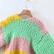 2023 Custom OEM & ODM crocheted women luxury sweater winter hollow out hand crocheted knitwear crocheting cardigan sweater