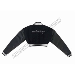 2022 Cropped Varsity Letterman Jacket / Women Varsity Jacket Long Sleeve Cropped Baseball Jacket Bomber Coats